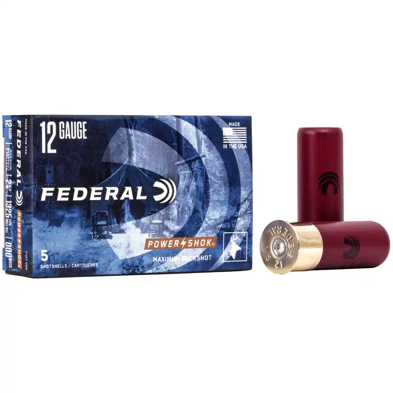 Federal Power-Shok 12 Gauge 2.75" 8 Pellet 000 Buckshot 5/250