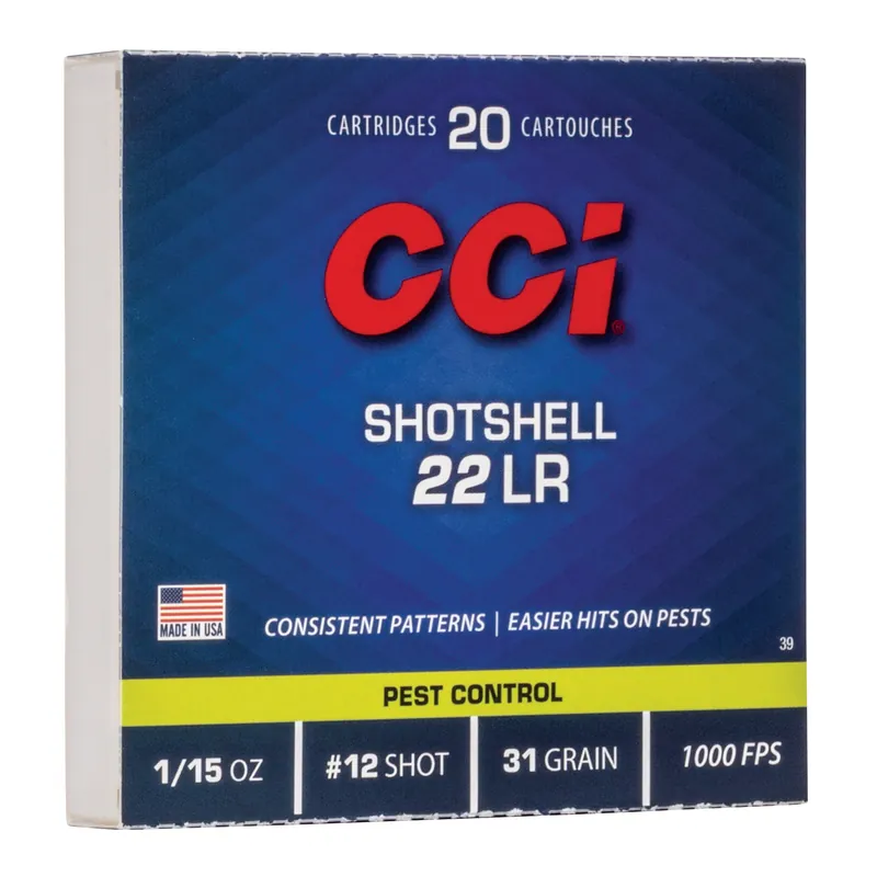 CCI P22SS 22LR Shotshell Ammunition - 20 Rounds per Box, 2000 Rounds per Case