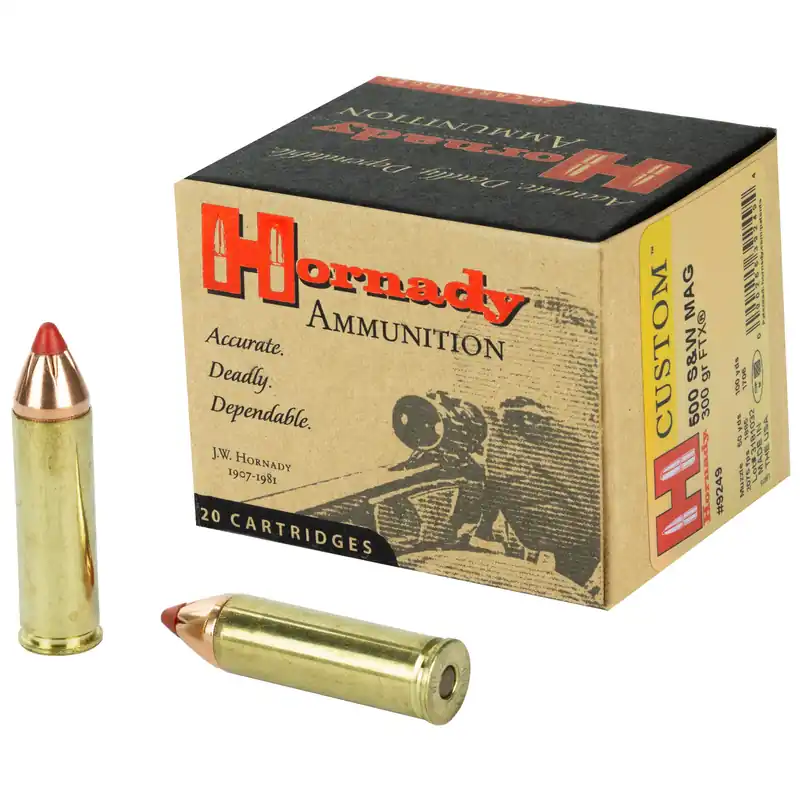 Hornady 500 S&W 300 Grain FTX Ammunition - 20 Rounds/200 Rounds
