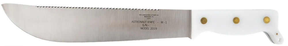 Astronaut M-1 Commemorative 11.75" Machete with High Carbon Steel Blade and White Synthetic Handle