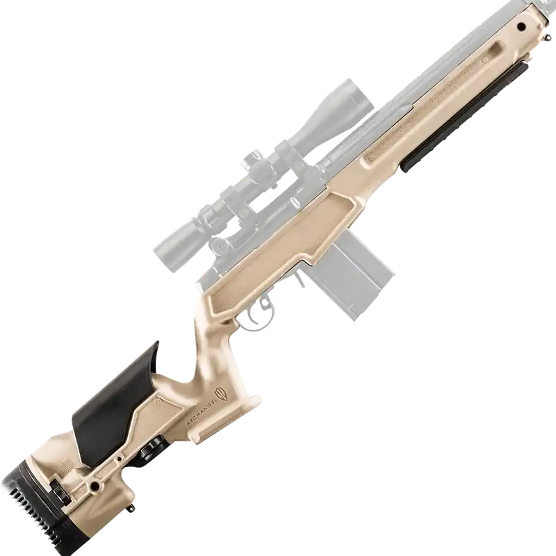 Archangel AAM1ADT Precision Stock in Desert Tan for Springfield M1A/M14 with Adjustable Cheek Riser