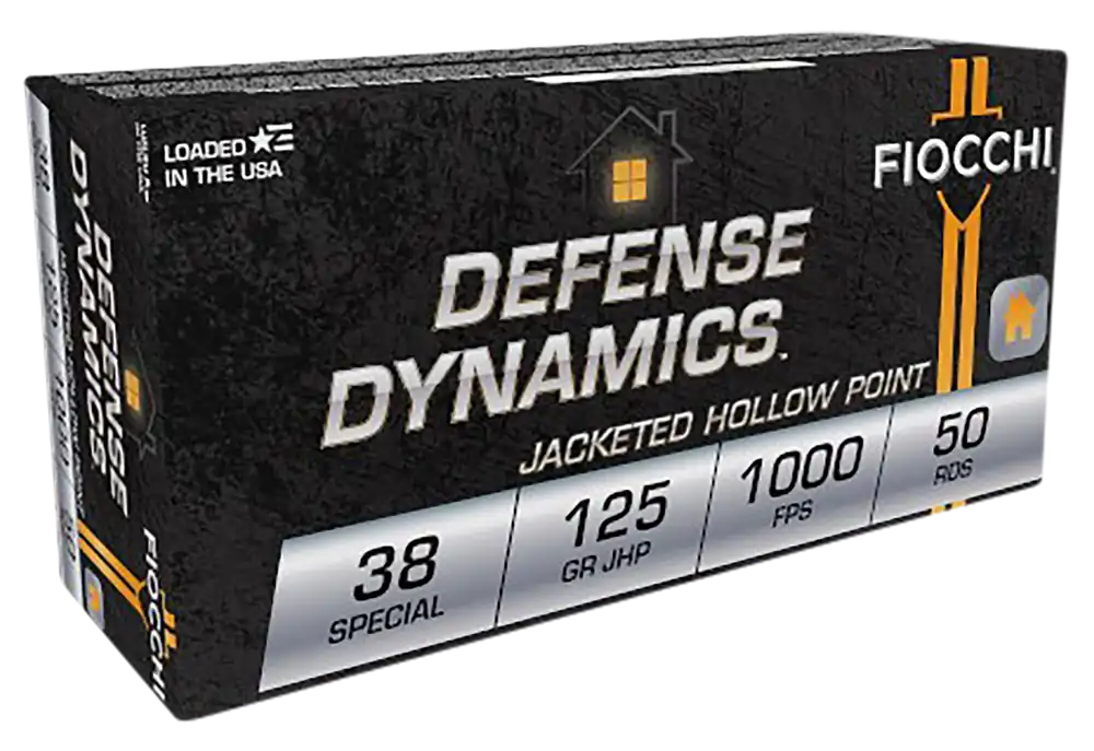Fiocchi 38 Special 125gr JHP Defense Dynamics Ammo - 50 Rounds/Box, 20 Boxes/Case
