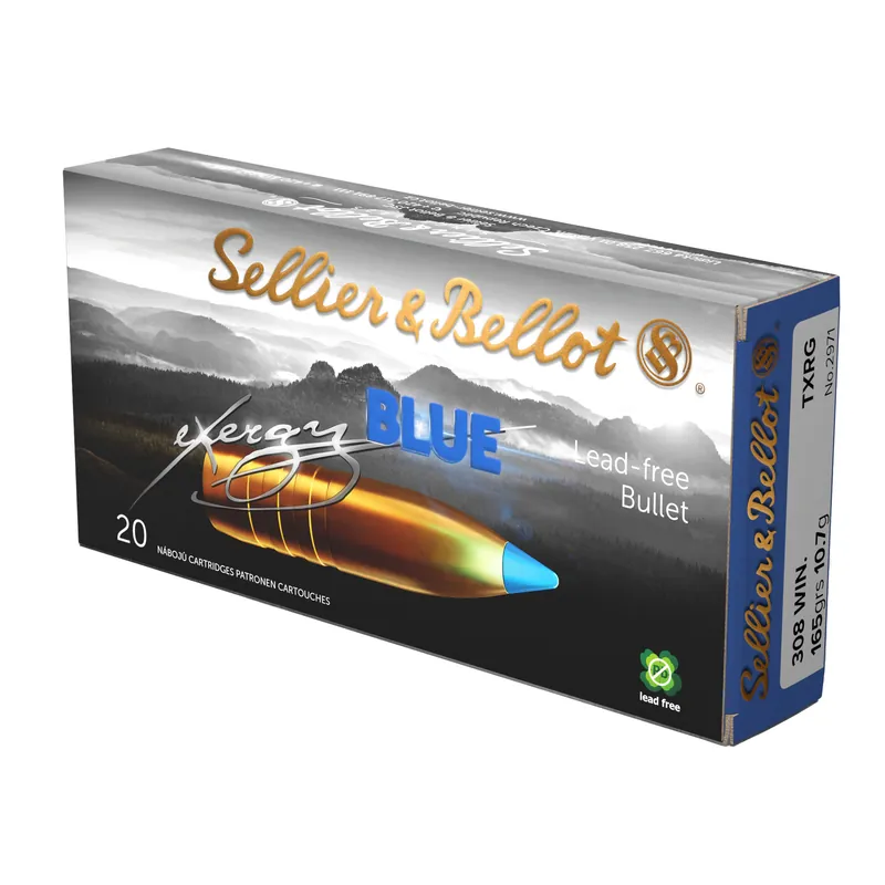 S&B Exergy Blue .308 Win 165gr Ammunition - 20 Rounds/240 Rounds