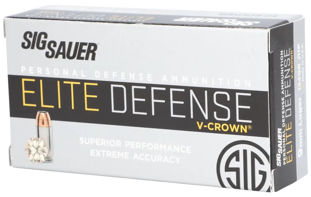 Sig Sauer Elite Performance 9mm Luger 124gr JHP Ammo - 50 Rounds