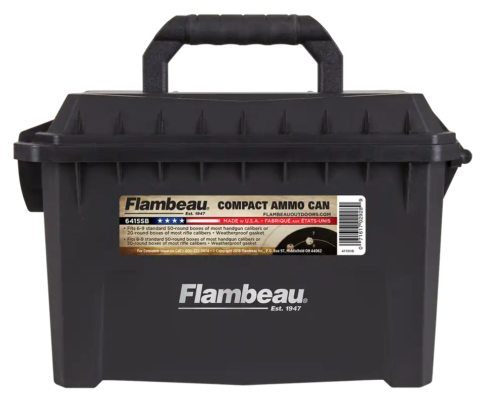 Flambeau 6415SB Compact Ammo Can for 223Rem/5.56NATO - Black, Holds 20 Rounds