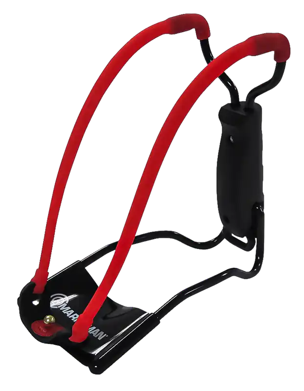 Marksman 3055 Folding Slingshot with Red Hyper-Velocity Band and Black Molded Handle