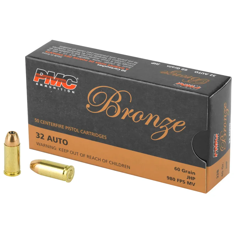 PMC Bronze 32 ACP 60 Grain JHP Ammunition - Box of 50/Case of 1000