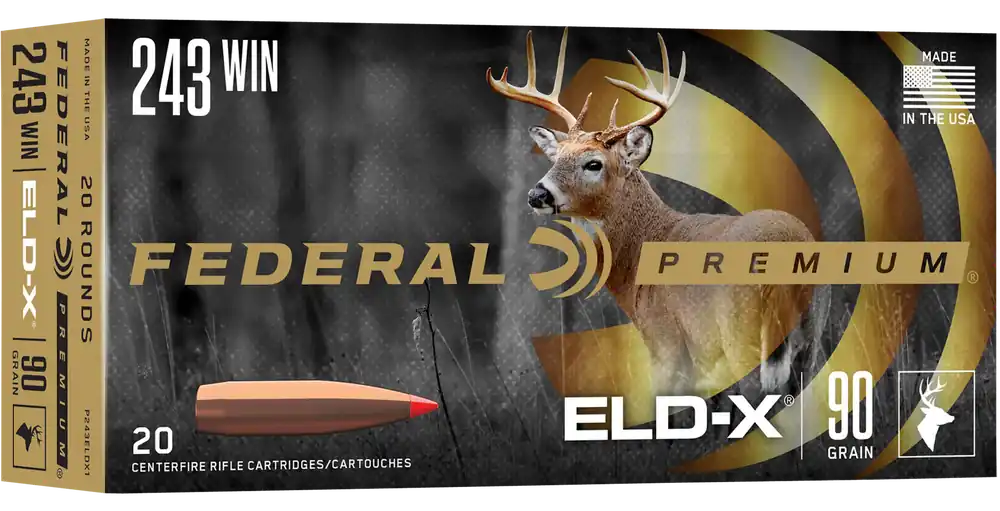 Federal Premium ELD-X 243Win 90gr Ammunition - 20 Rounds per Box