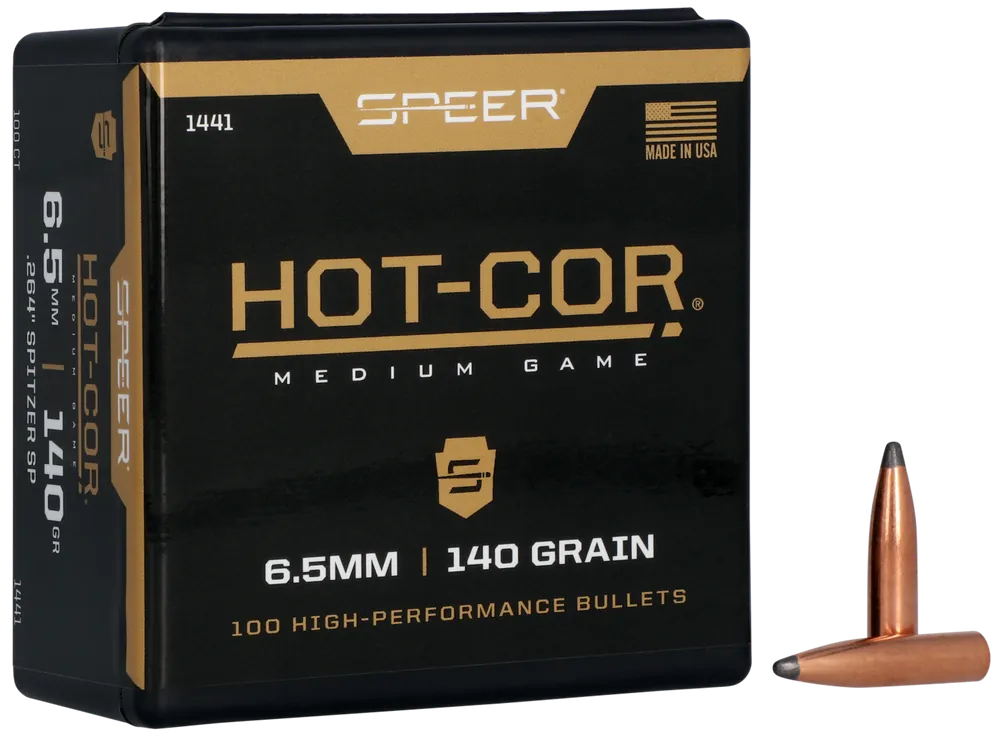 Speer 1441 Hot-Cor .264 Cal 140gr Spitzer Soft Point - 100/Box, 5/Case