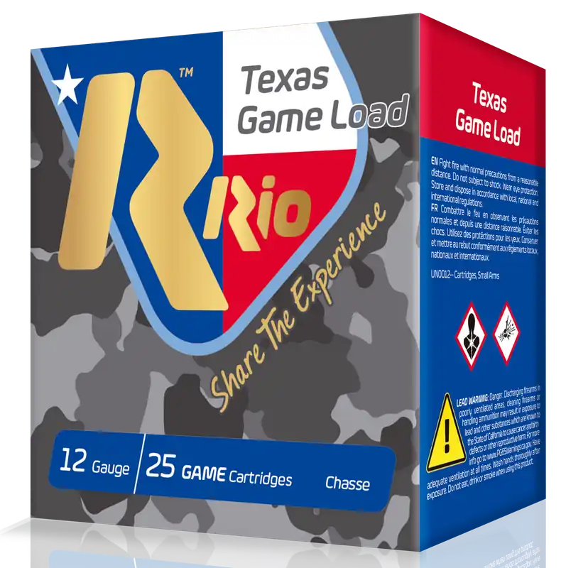 Rio Ammunition Texas Game Load 12 Gauge High Velocity 6 Shot 25/Box