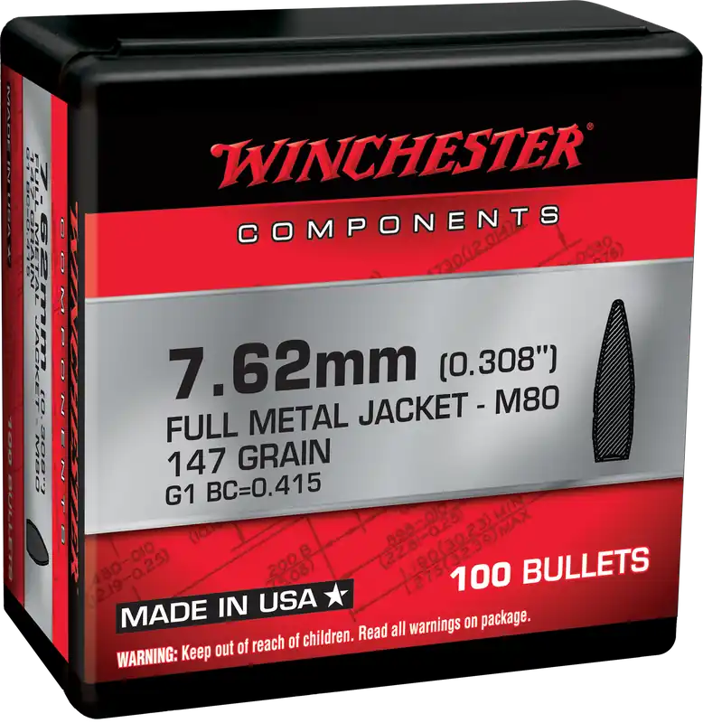 Winchester Ammo WB762147NX 308 Win 7.62x51mm NATO 147gr FMJ 100/Box