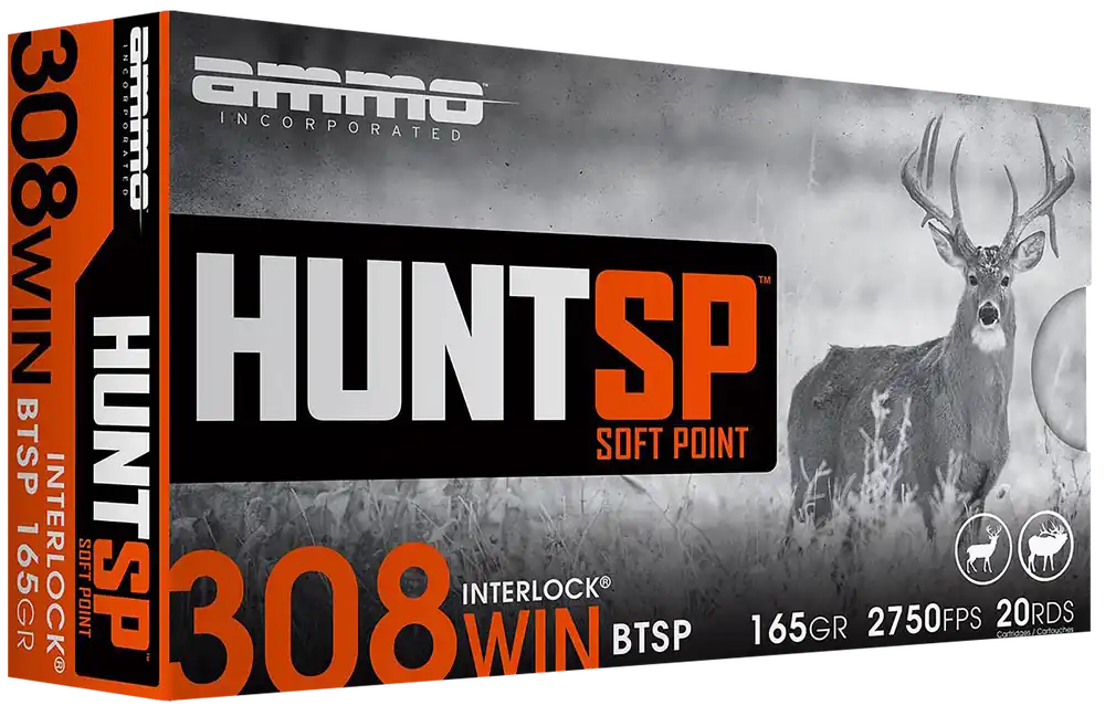 Ammo Inc .308 Win 165gr Soft Point - 20 Rounds per Box