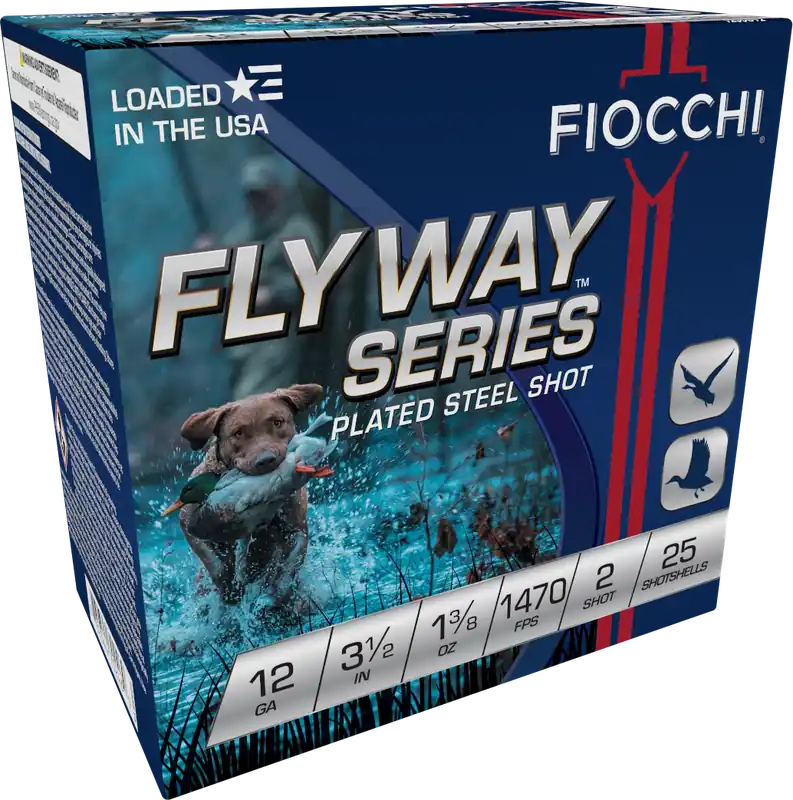 Fiocchi Flyway 12 Gauge 3.5" 2 Shot Ammo - 25 Rounds Per Box
