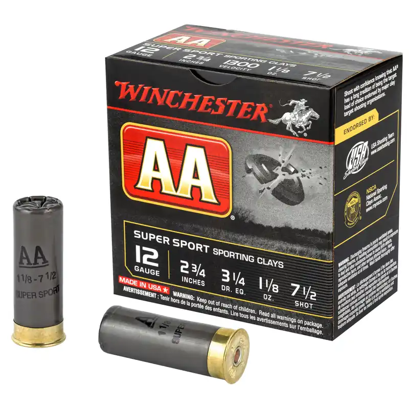 Winchester AA Super Sport 12 Gauge 2.75" #7.5 Shotgun Shells - Box of 25/Case of 250