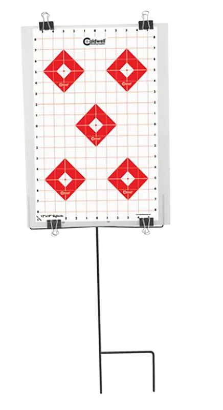 Caldwell Ultra Portable Target Stand with 16 Targets - Black/Red/White Steel Silhouette and Sight-In Shapes