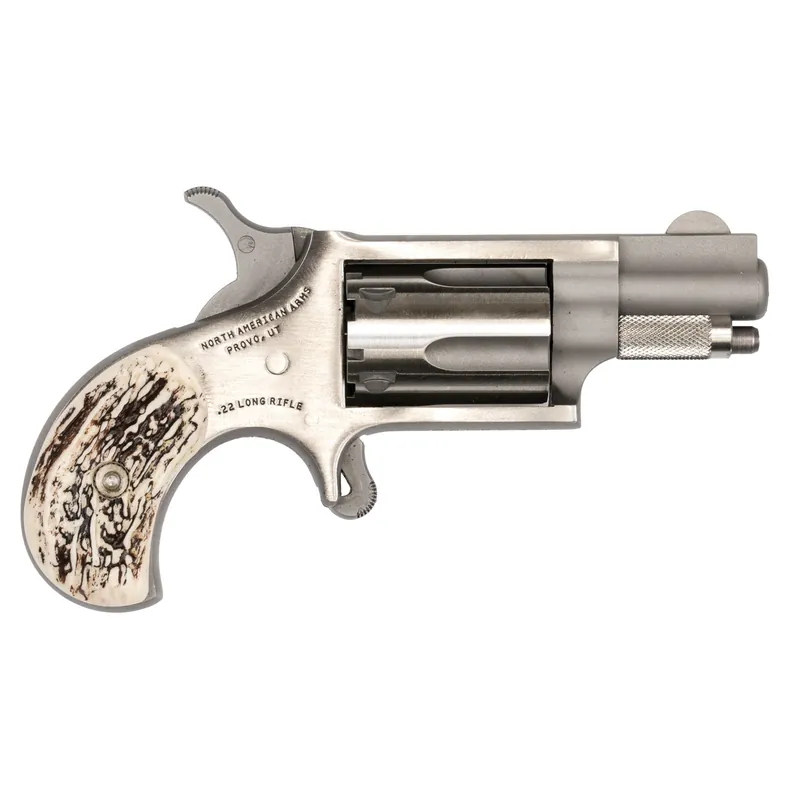 NAA Mini Revolver .22LR 1 1/8" Barrel 5-Round Stag Grips