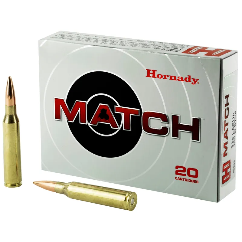 Hornady 338 Lapua 250 Grain BTHP Ammunition - 20 Rounds/Box