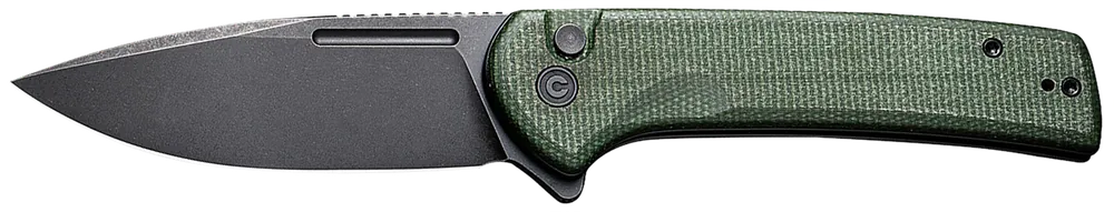 Civivi Conspirator Folding Knife with Black Stonewashed Blade and Green Micarta Handle