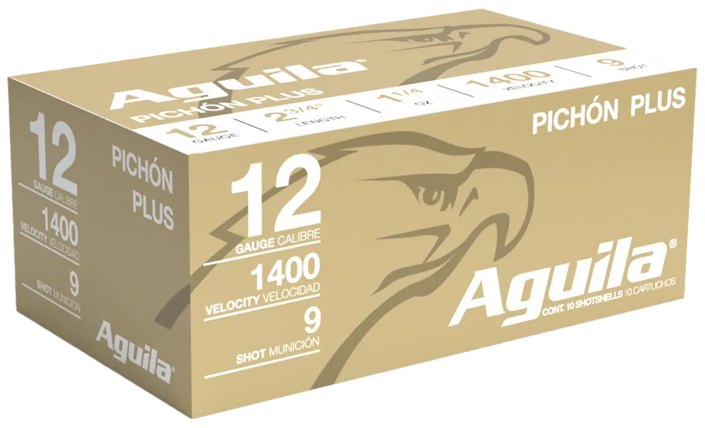 Aguila Pichon Plus 12 Gauge High Velocity Shotgun Shells - 9 Shot, 10/Box