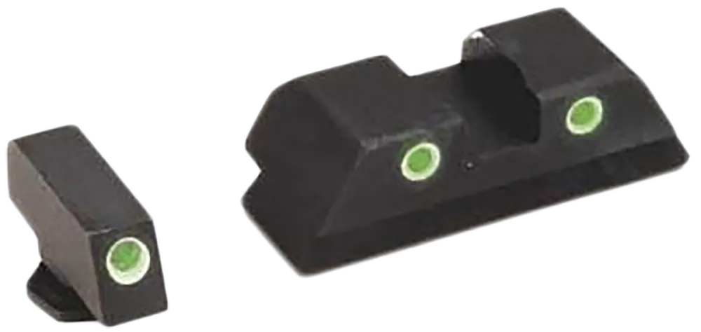 AmeriGlo GL119 Tritium Sight Set for Glock - Green Tritium with White Outline