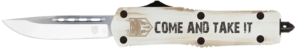 CobraTec FS-3 "Come And Take It" 3" Tanto OTF Knife with D2 Steel Blade and Cerakoted Aluminum Handle