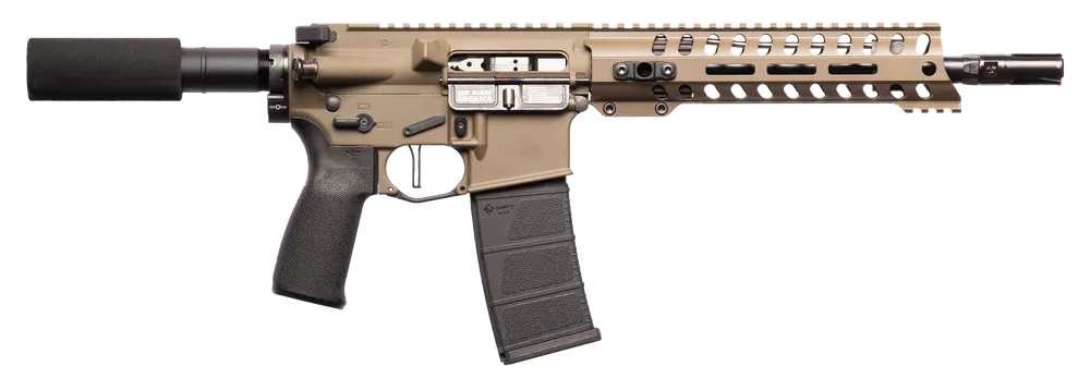 Patriot Ordnance Factory Minuteman DI 5.56mm Rifle with 10.5" Barrel and M-LOK Handguard in Patriot Brown