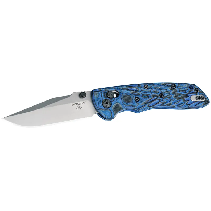 Hogue Deka 3.25" Clip Point Thumb G10 Blue Lava