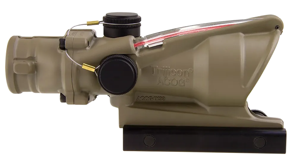 Trijicon ACOG 4x32mm FDE Scope with Red Chevron Reticle for .223/5.56
