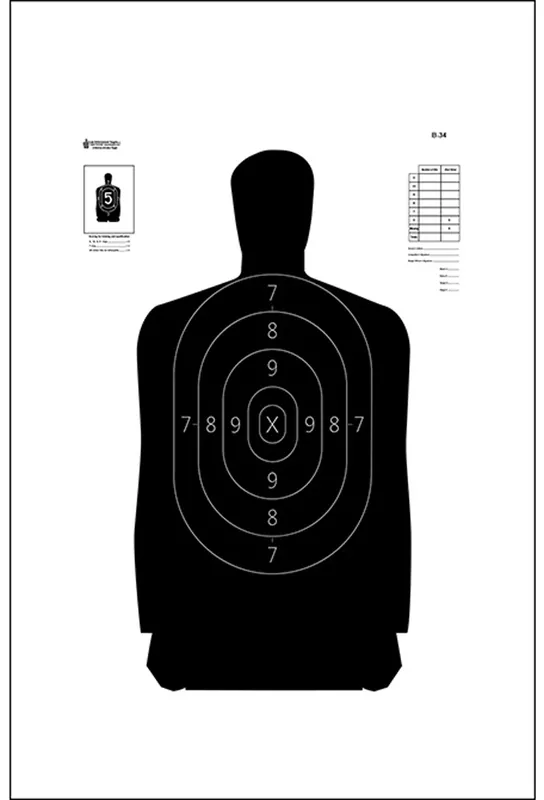 Action Target B34100 Qualification Silhouette Paper - 100 Pack