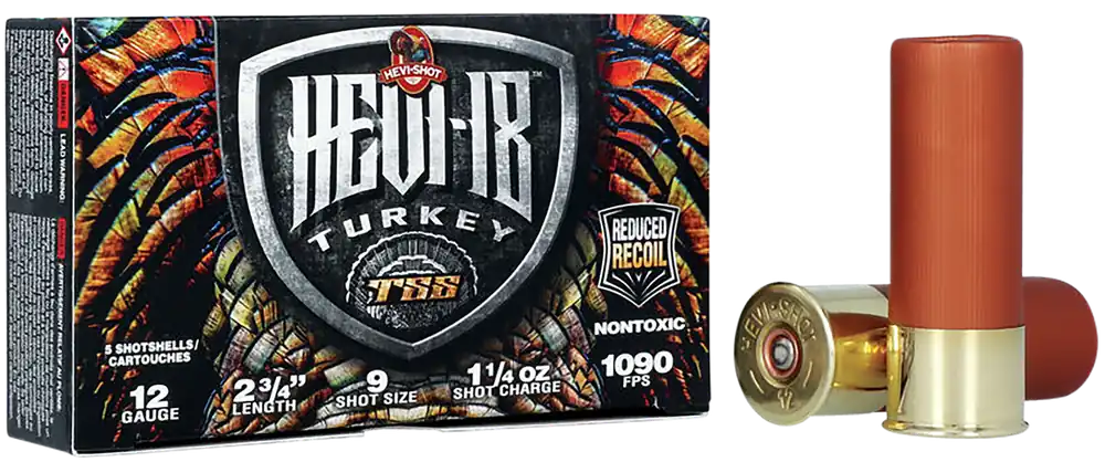 HEVI-Shot HS4109 HEVI-18 TSS Turkey 12Ga 2.75" 1.25oz Tungsten #9 Shot 5/Box 10/Case