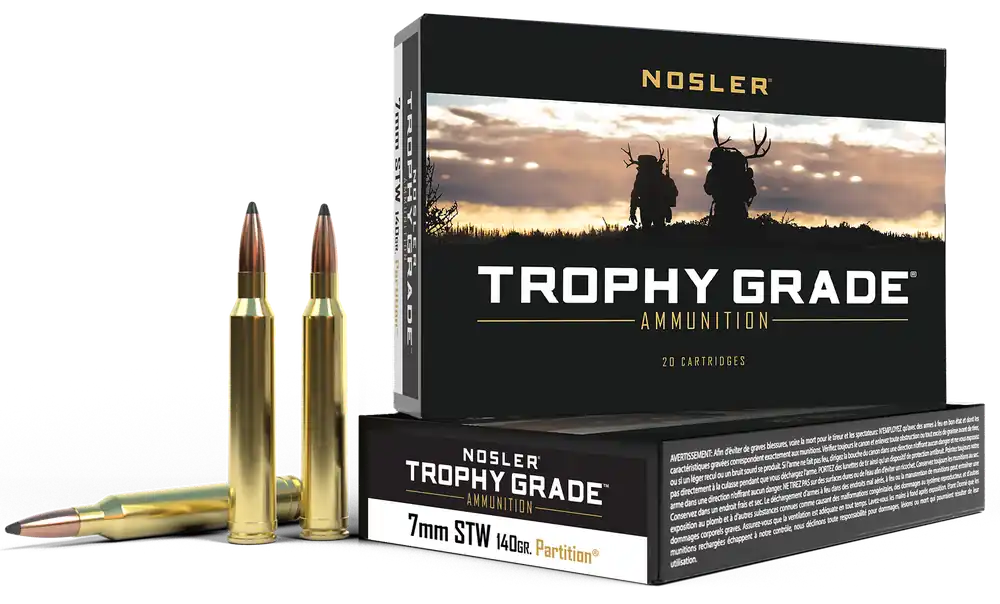 Nosler Trophy Grade 7mmSTW 140gr Spitzer Partition Ammo - 20 Rounds