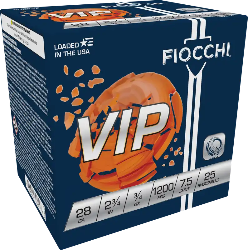 Fiocchi Exacta Target VIP 28 Gauge 2.75" 3/4oz 7.5 Shot - 25 Rounds per Box, 10 Boxes per Case