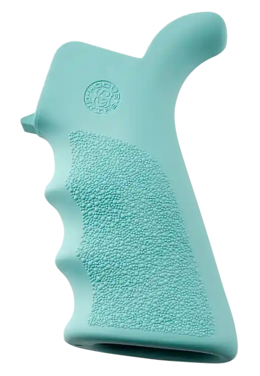 Hogue 13024 Aqua Blue OverMolded Beavertail Grip with Finger Grooves for AR-15/M16