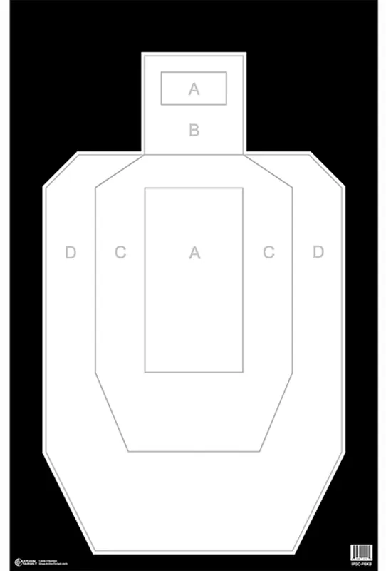 High Visibility IPSC/USPSA Silhouette Paper Targets - 100 Pack