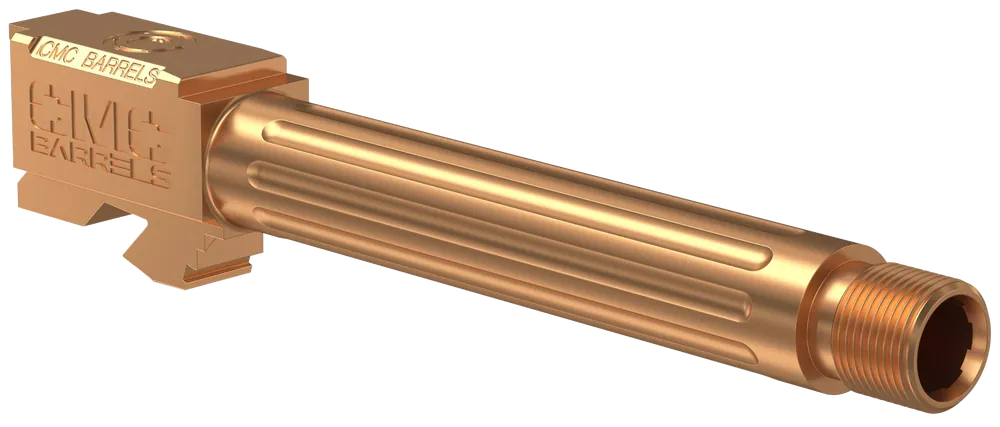 CMC 75513 Precision Match Barrel for Glock 17 Gen3-4 9mm Luger, Bronze DLC, Stainless Steel, Fluted, Threaded, 4.48"