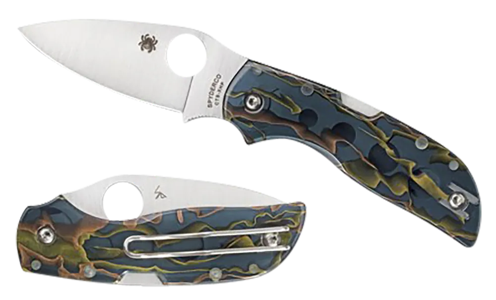 Spyderco Chaparral Raffir Noble Folding Knife with Satin CTS XHP Steel Blade and Smoke Acrylic Handle