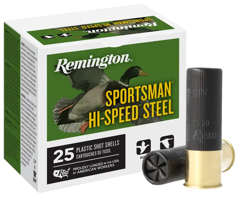 Remington Sportsman Hi-Speed Steel 12 Gauge 3" 2 Shot Ammunition - 25 Rounds per Box