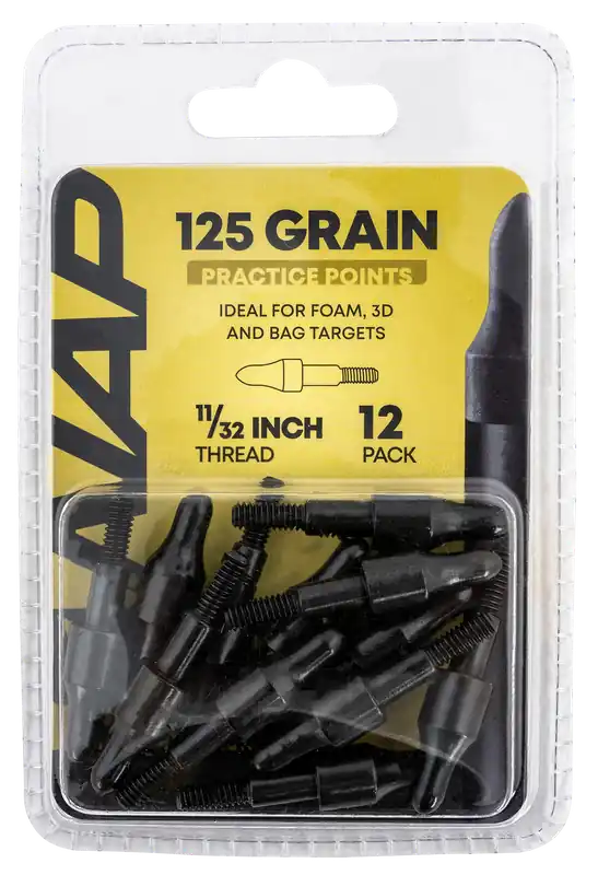 NAP NAP60P3DP1132X 3D Practice Field Tips, Fixed 125 GR, Black, 12-Pack