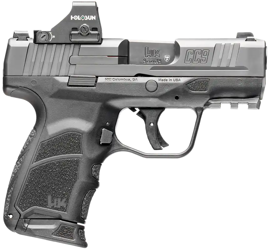 HK 81001131 CC9 9mm Luger Pistol, Optic Ready, Black, 10+1/12+1 Capacity, 3.32" Barrel