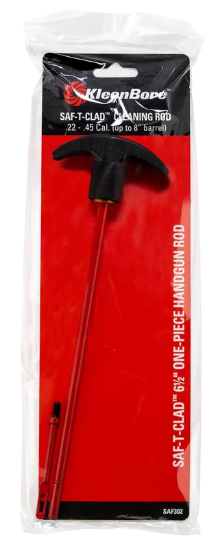 KleenBore SAF302 SAF-T-CLAD 6.5" Handgun Cleaning Rod for .22 - .45 Cal with Swivel Handle