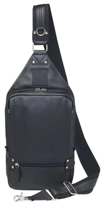 GTM108BK Black Leather Sling Backpack with Holster by Gun Tote'n Mamas