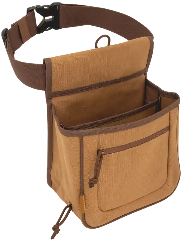 Allen 8332 Rival Double Compartment Shell Bag - Tan Canvas for 12 Gauge Shells