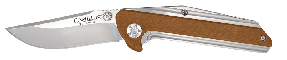 Camillus 19196 Sevens Folding Knife with 2.75" AUS-8 Blade and Desert Tan Handle