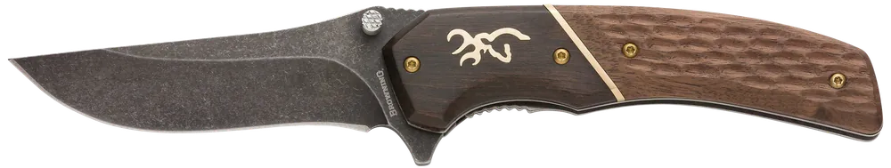 Browning Hunter Folding Knife with 3.50" 440C SS Blade and Walnut Handle