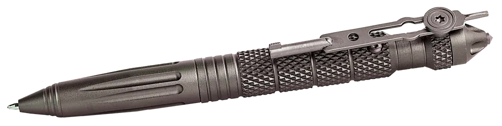 Uzi Tactical Pen with Glass Breaker and Cuff Key - Gun Metal Aluminum 6"