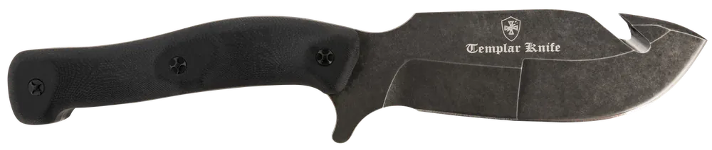 Templar Knife HBK321 Reagan Field Dressing Gut Hook with D2 Steel Blade and Black G10 Handle