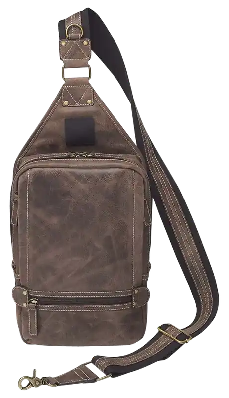 Gun Tote'n Mamas Kingport Sling Backpack with Holster - Brown Leather