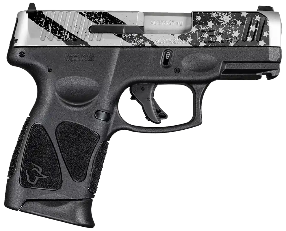 Taurus G3C 9mm 3.26" 12-Round Pistol with Engraving/Flag Design