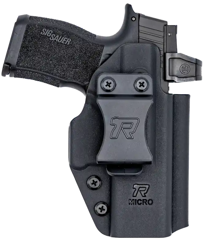 Compact Black Kydex IWB Holster with Belt Clip for Right-Handed Compact Handguns