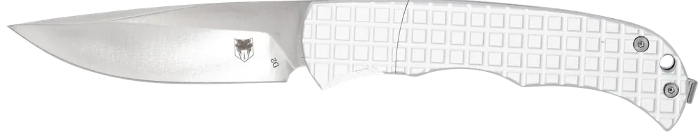 CobraTec Cyclone OTF Knife: 3" D2 Blade, White Aluminum Handle